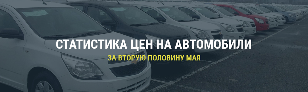 Статистика цен на автомобили производства GM-Uzbekistan на вторую половину мая